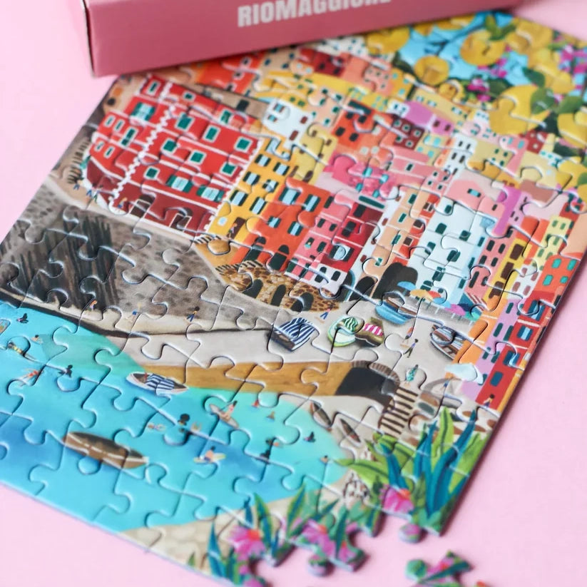 mini puzzle piecely riomaggiore italie mer puzzle miniature 99 pièces nolween studio