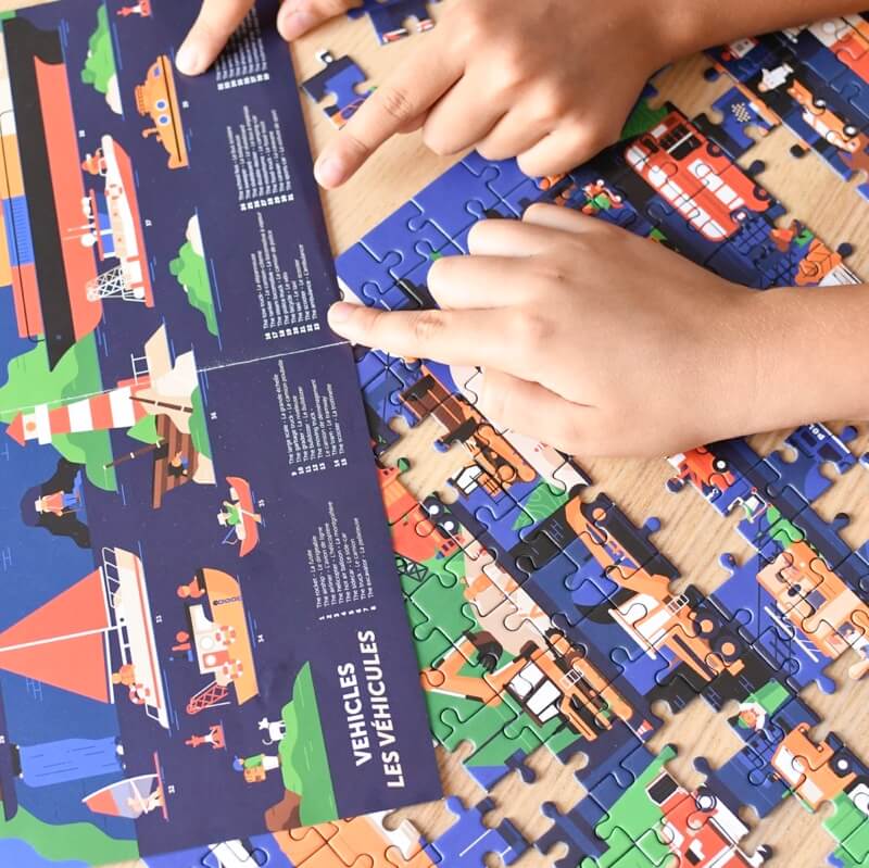 puzzle enfant 7 ans voiture véhicule poppik