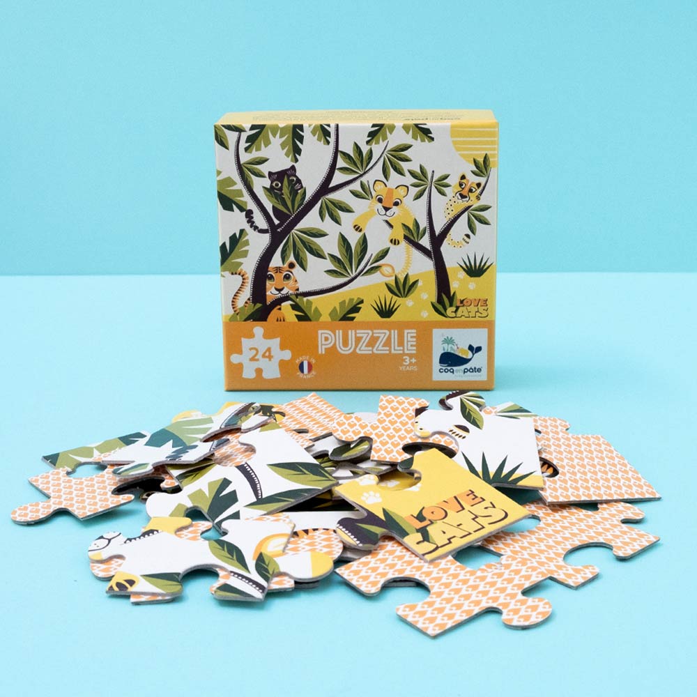 coq en pate puzzle love cats