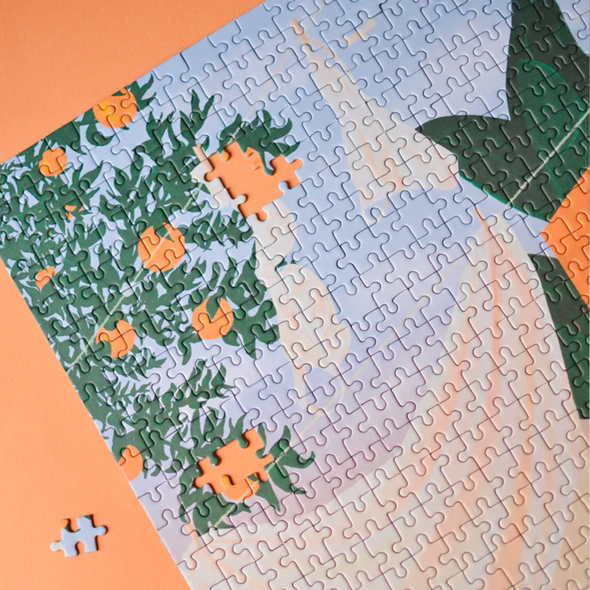 Puzzle La petite danse du linge Jour férié été orange