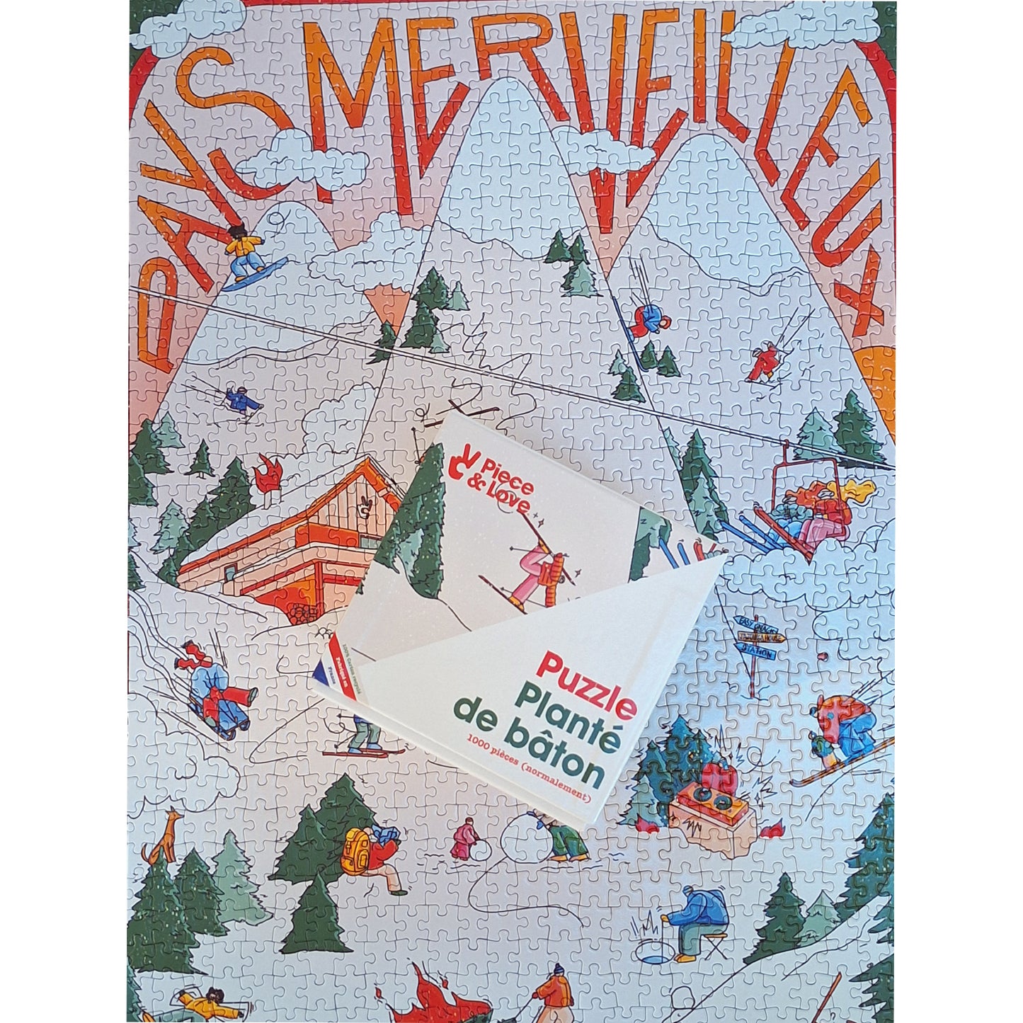 Puzzle bronzés font du ski Planté de bâton Piece & Love
