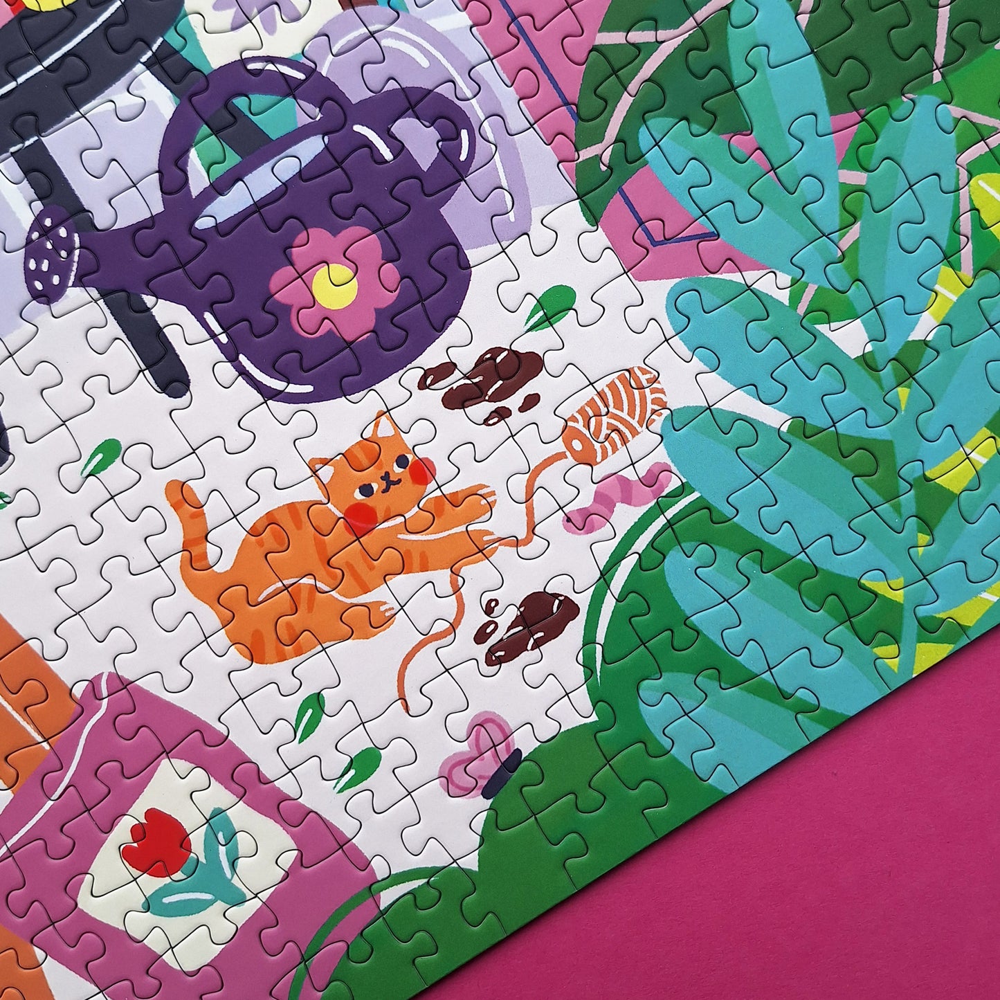 puzzle coquiette la serre aux chats 1000 pièces plante pièce rapportée chaton