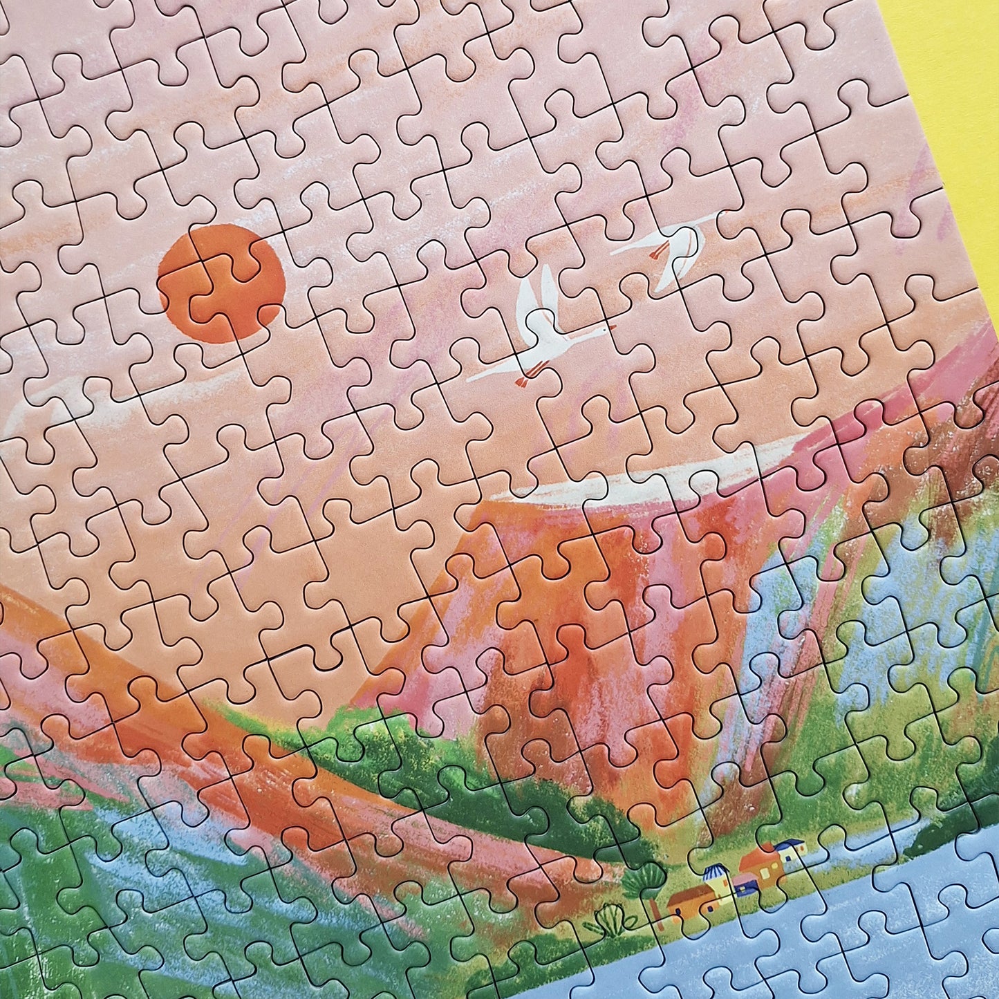 puzzle lisa masse balade entre ciel et terre pièce rapportée 500 pièces soleil nature montagne
