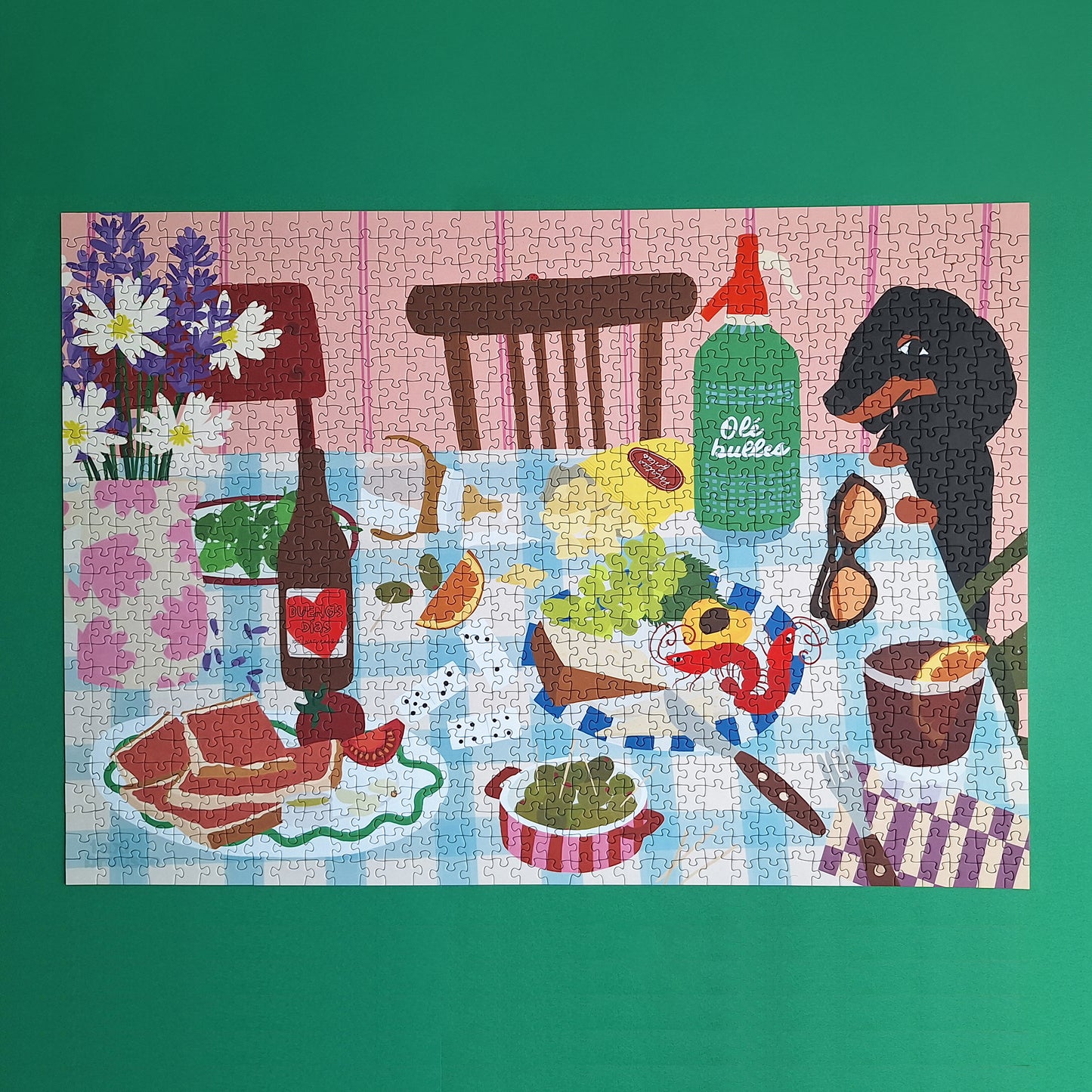 puzzle taxi brousse 1000 pièces tapas y amigos pièce rapportée chien repas food