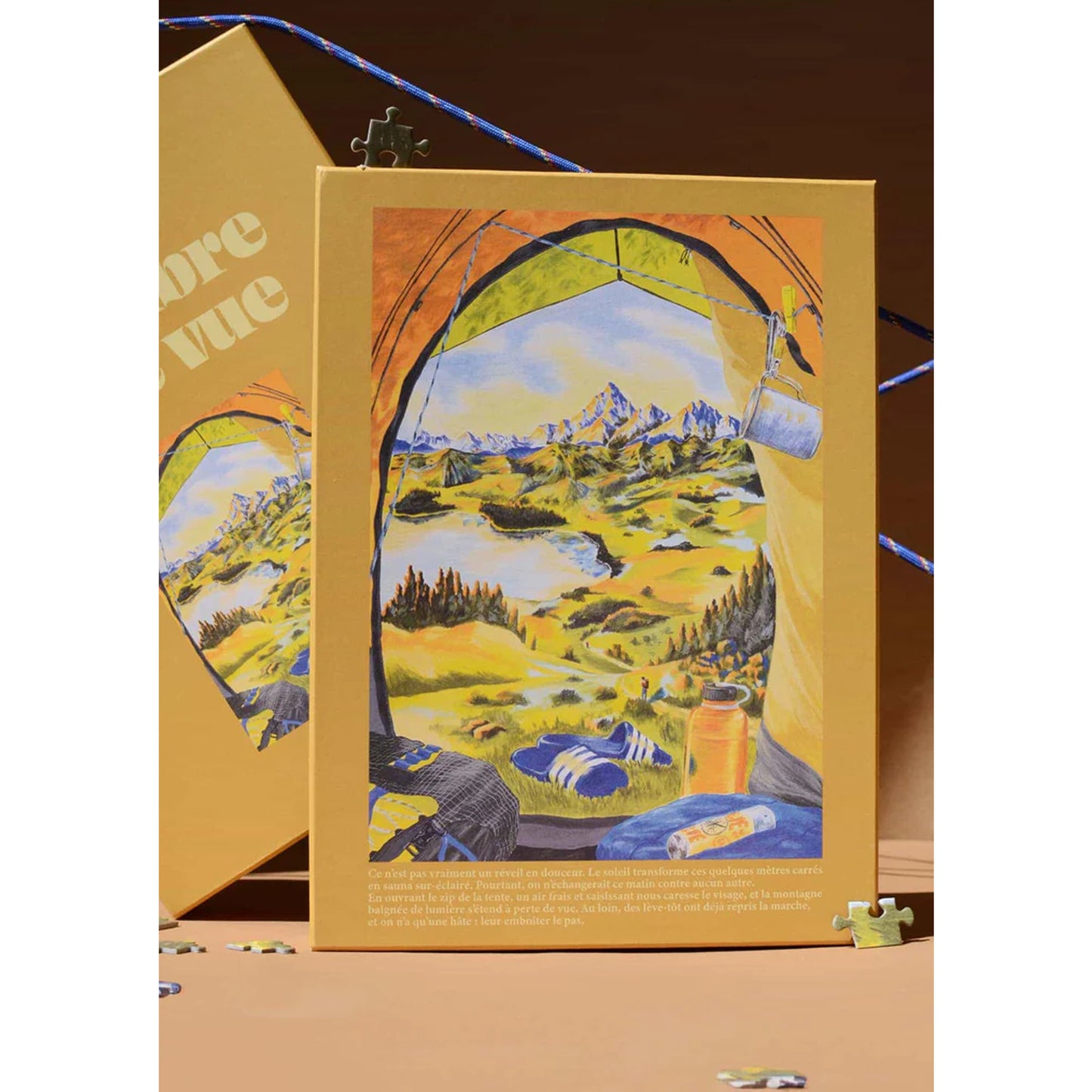 puzzle chambre avec vue 1000 pièces jour ferié tente camping montagne idée cadeau homme
