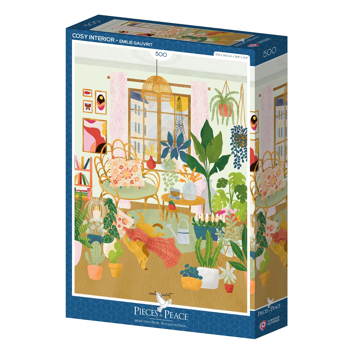 puzzle cosy emilie gauvrit intérieur cosy paris chien 500 pièces pieces and peace