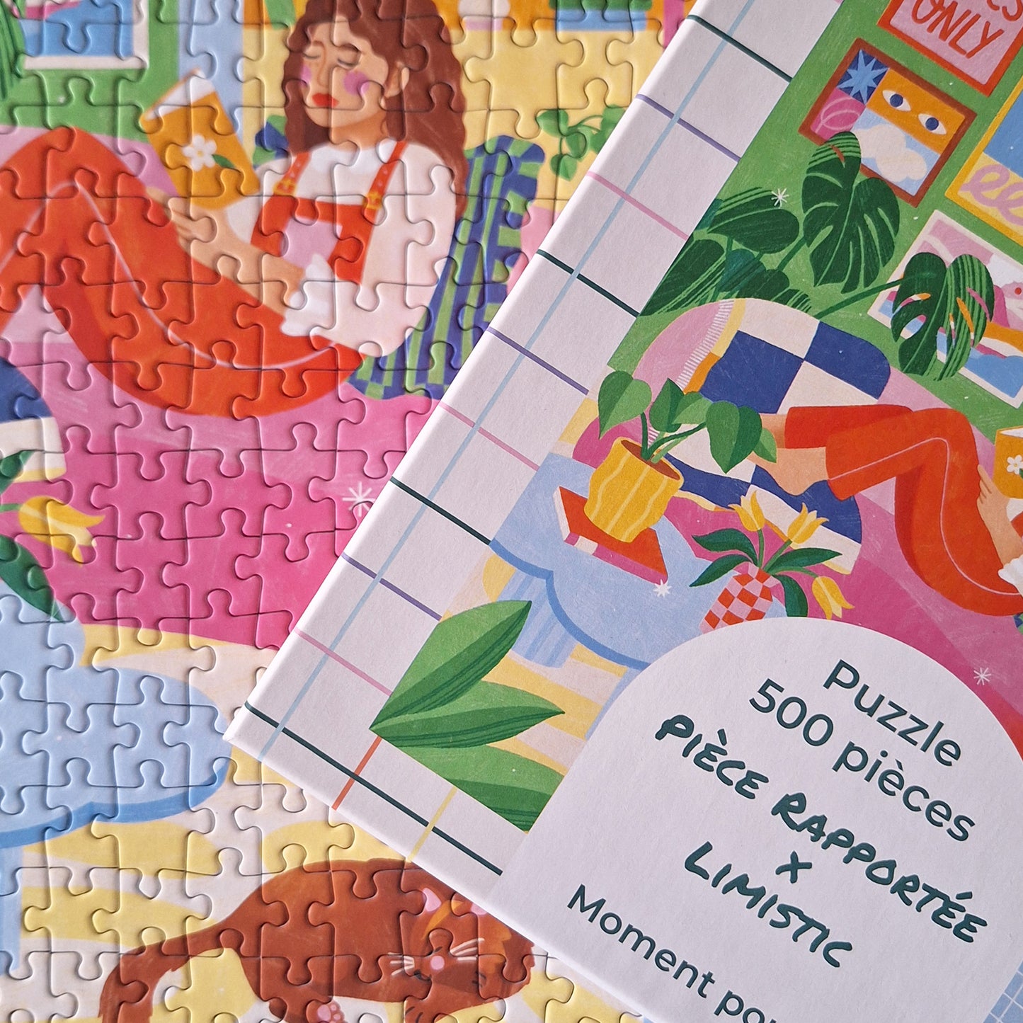 puzzle limistic pièce rapportée moment pour soi cosy chat 500 pièces