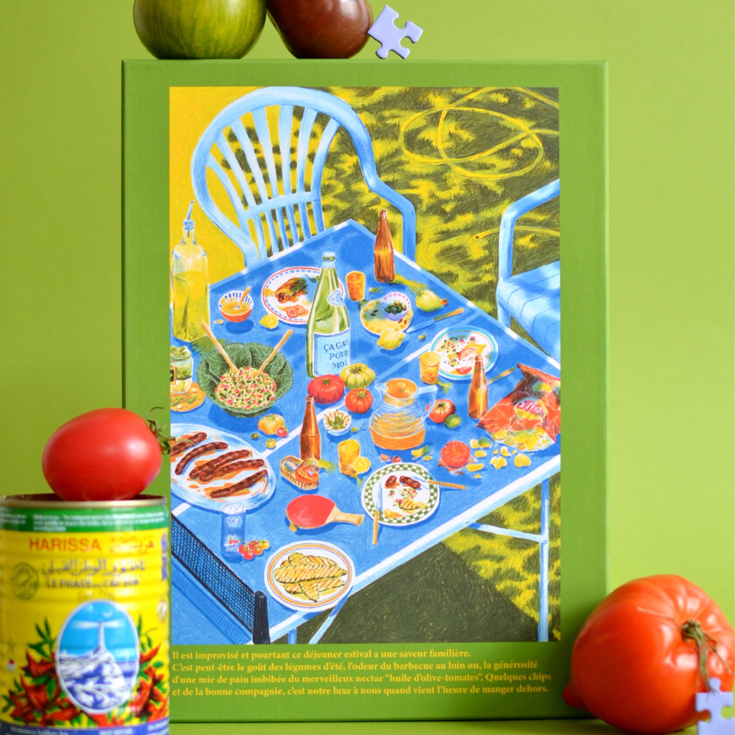 puzzle manger dehors jour férié 1000 pièces ping pong barbecue chipo merguez made in france