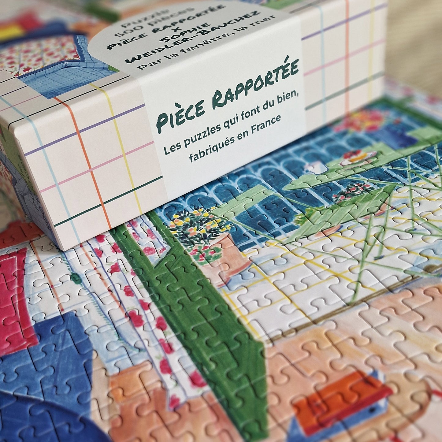 puzzle sophie wb weidler bauchez par la fenêtre la mer pièce rapportée 500 pièces made in france