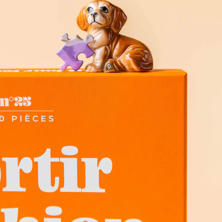 puzzle sortir le chien jour férié 1000 pièces dog toutou made in france