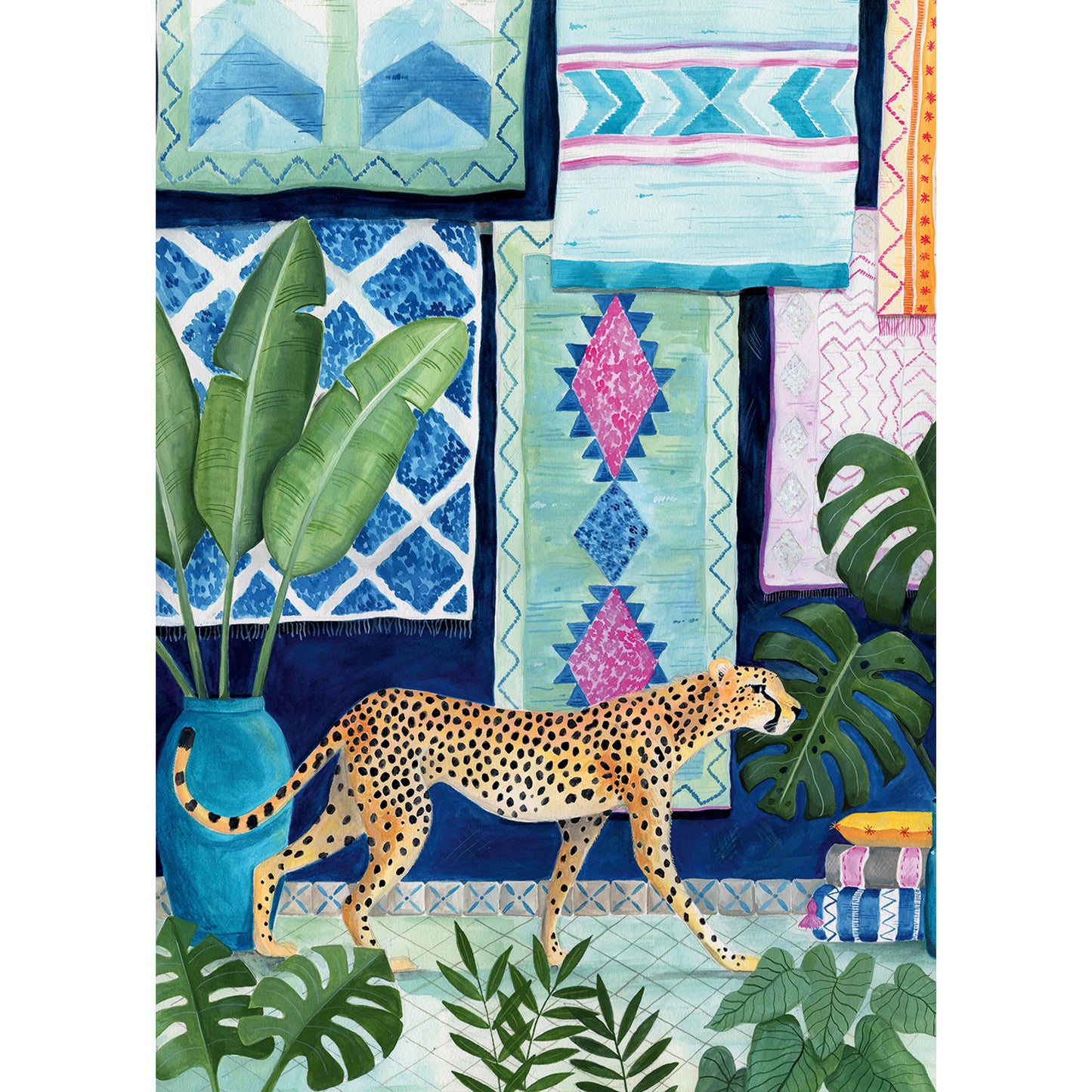 Puzzle illustratrice 1000 pièces Cheetah in Morocco