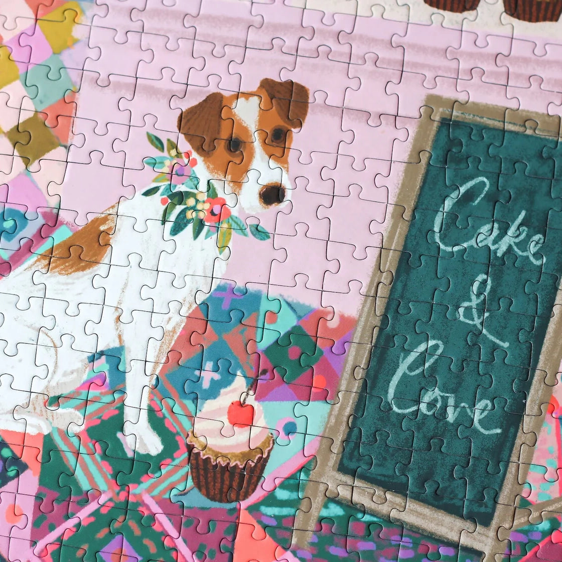 puzzle cake and love chien piecely