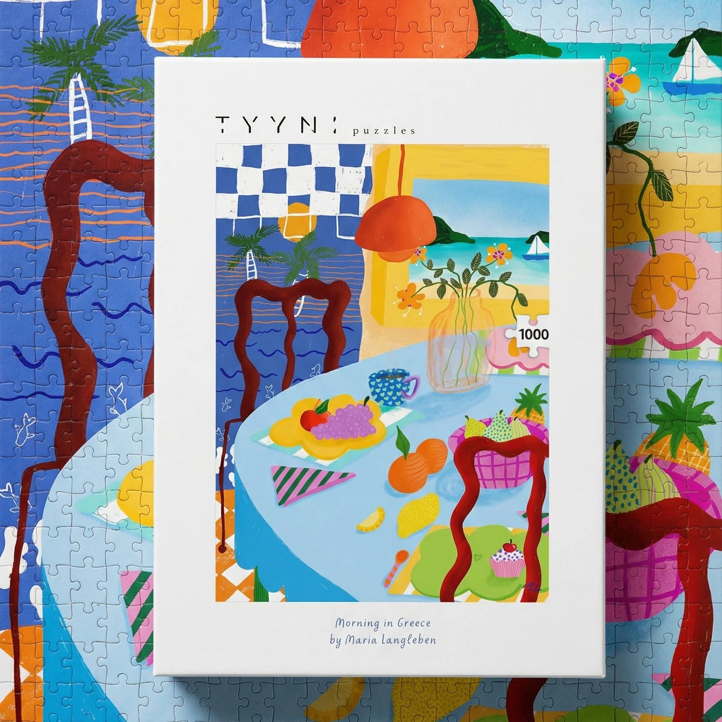 Puzzle Morning in Greece Tyyni Maria Langleben 1000 pièces grèce voyage petit déjeuner