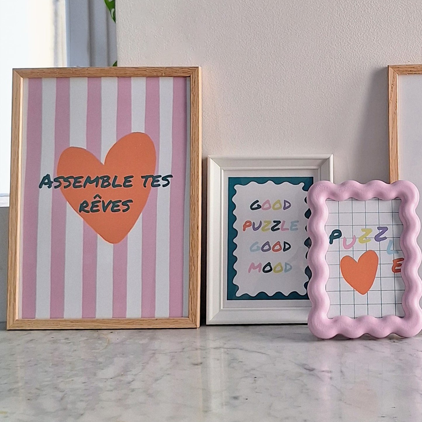affiche A4 assemble tes reves puzzle piece rapportee
