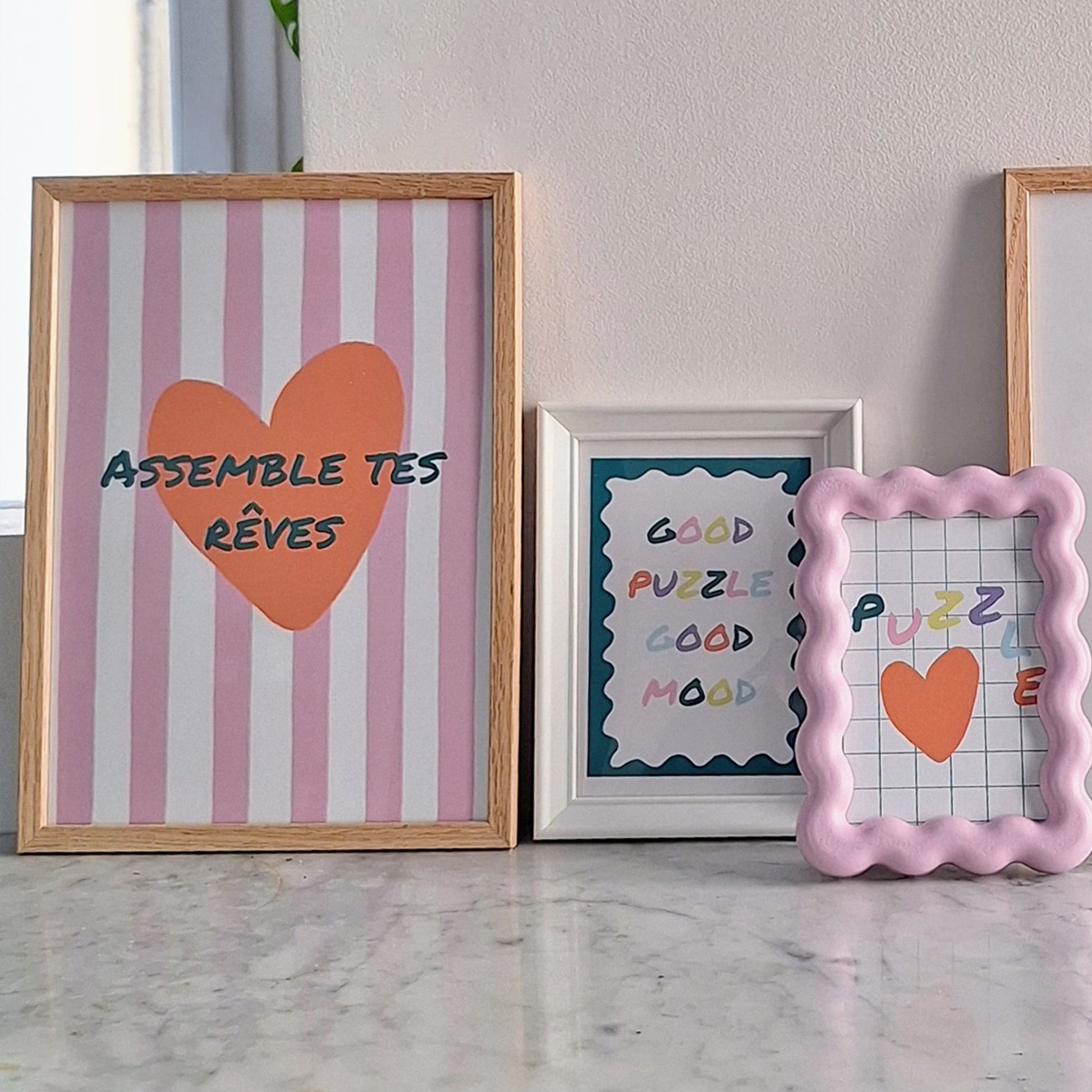 affiche A4 assemble tes reves puzzle piece rapportee