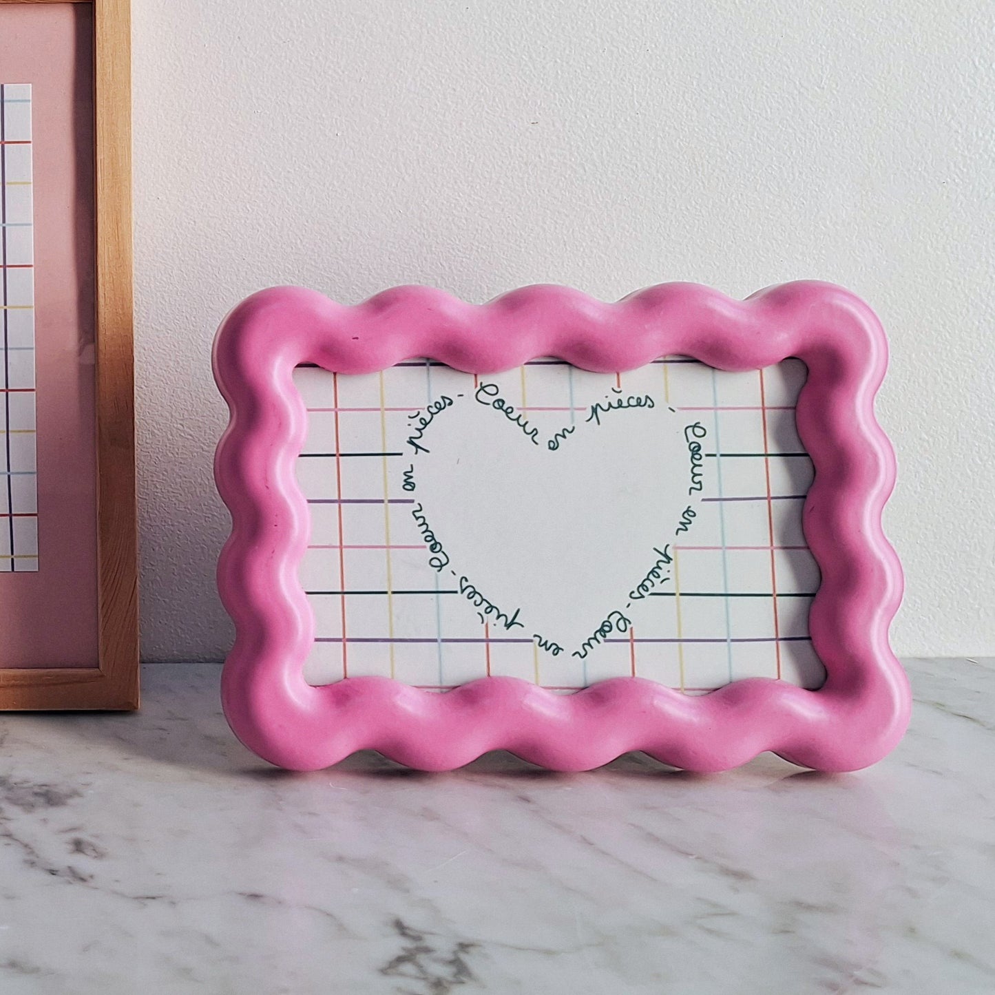 cadre carte postale coeur en pièce puzzle pièce rapportée