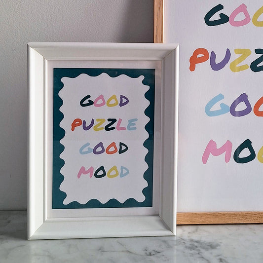 cadre carte postale good puzzle good mood pièce rapportée
