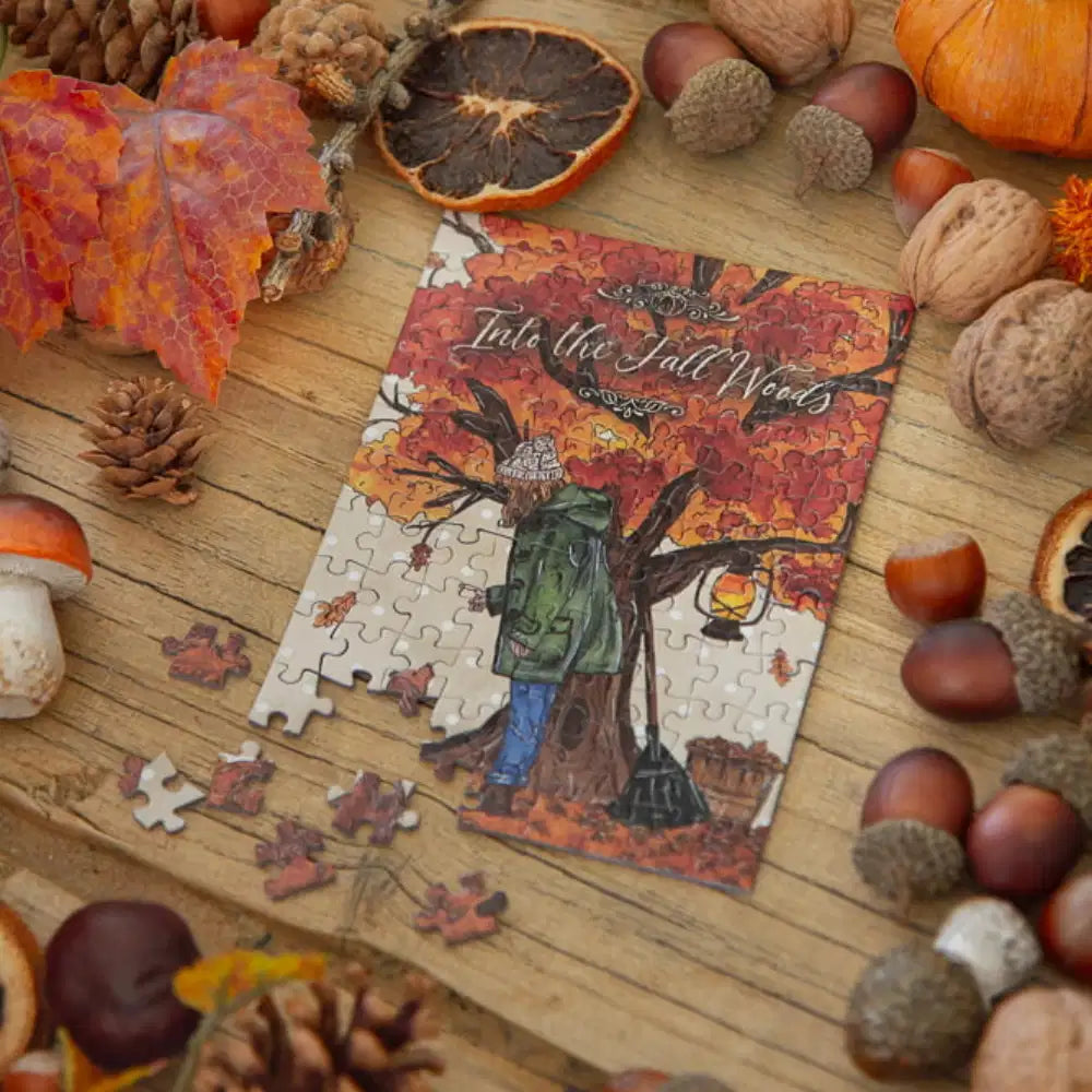 caro from woodland mini puzzle balade ollie into the fall woods cosy automne 99 pièces
