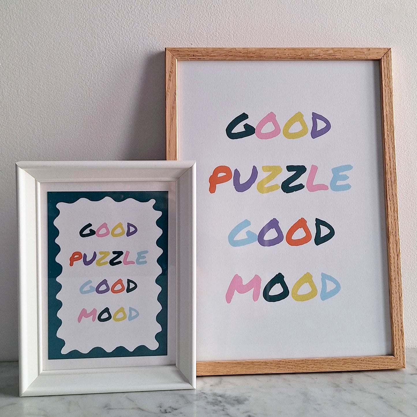 carte postale good puzzle good mood puzzle piece rapportee