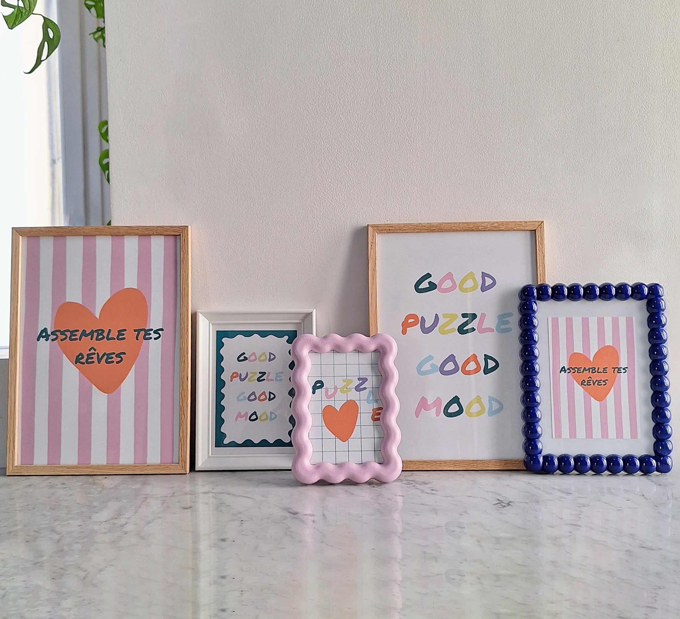 carte postale puzzle sticker pièce rapportée