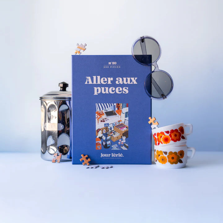 jour férié puzzle 500 pièces aller aux puces brocante vintage chine made in france