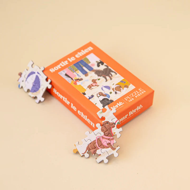 mini puzzle jour férié made in france chien teckel bouledogue