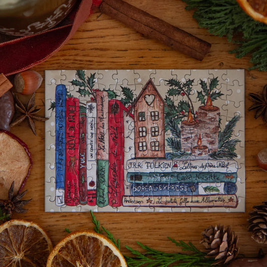 mini puzzle livres noel caro from woodland hiver