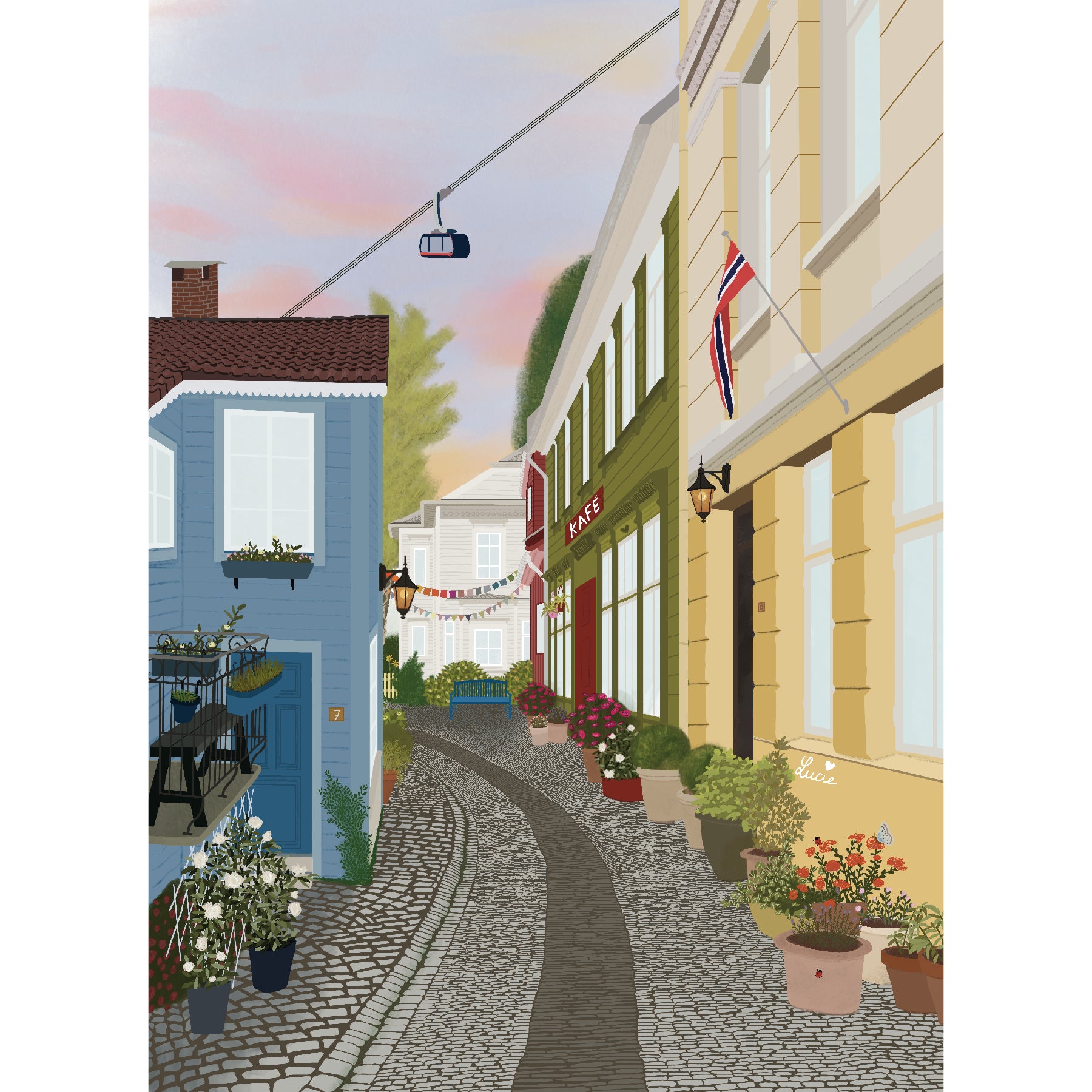 mini puzzle norvege dans les rues de bergen pièce rapportée