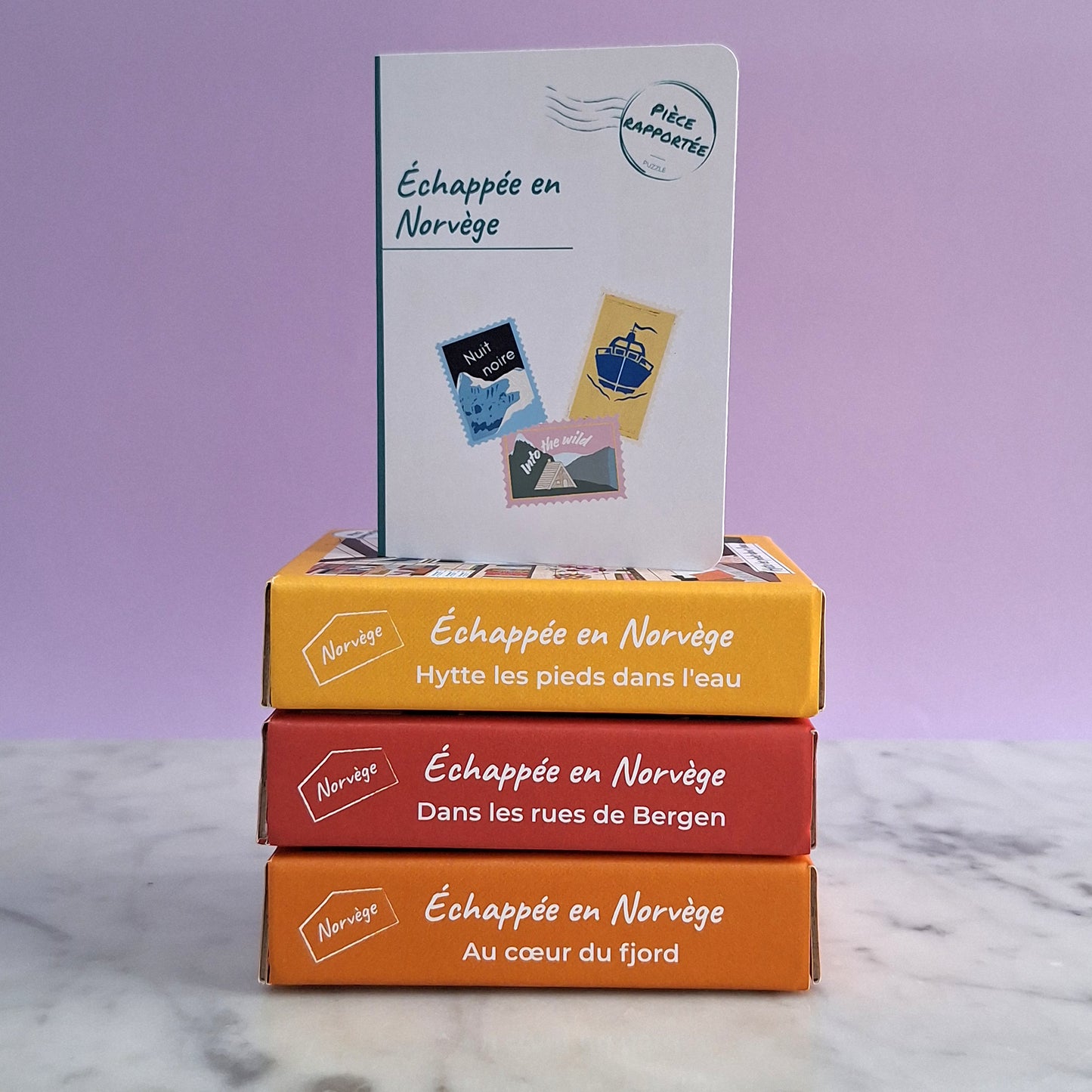 pack mini puzzle norvège dans les rues de bergen échappée pièce rapportée