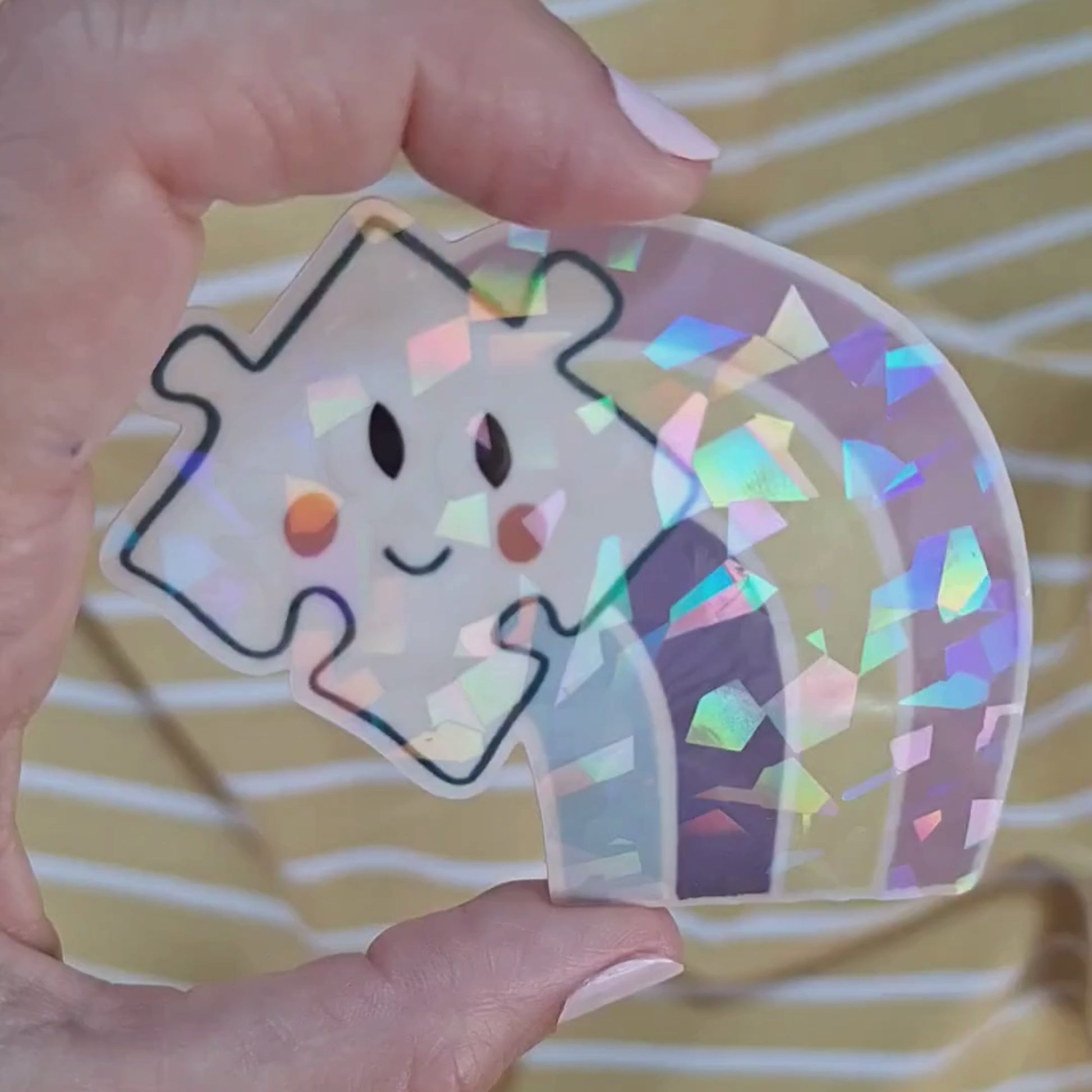 sticker arc en ciel puzzle