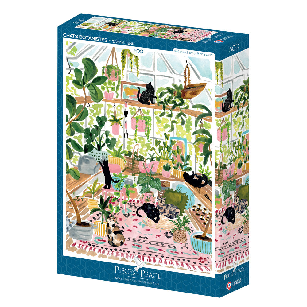 puzzle 500 pièces Chats Botanistes Pieces and peace sabina fenn