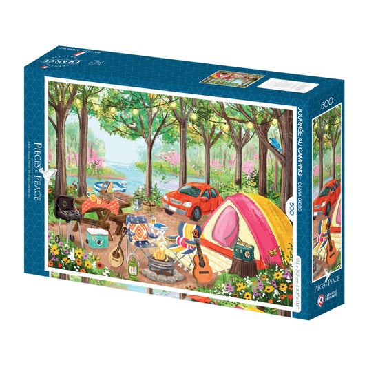 puzzle 500 pièces Journée au camping Pieces and peace Olivia Gibbs