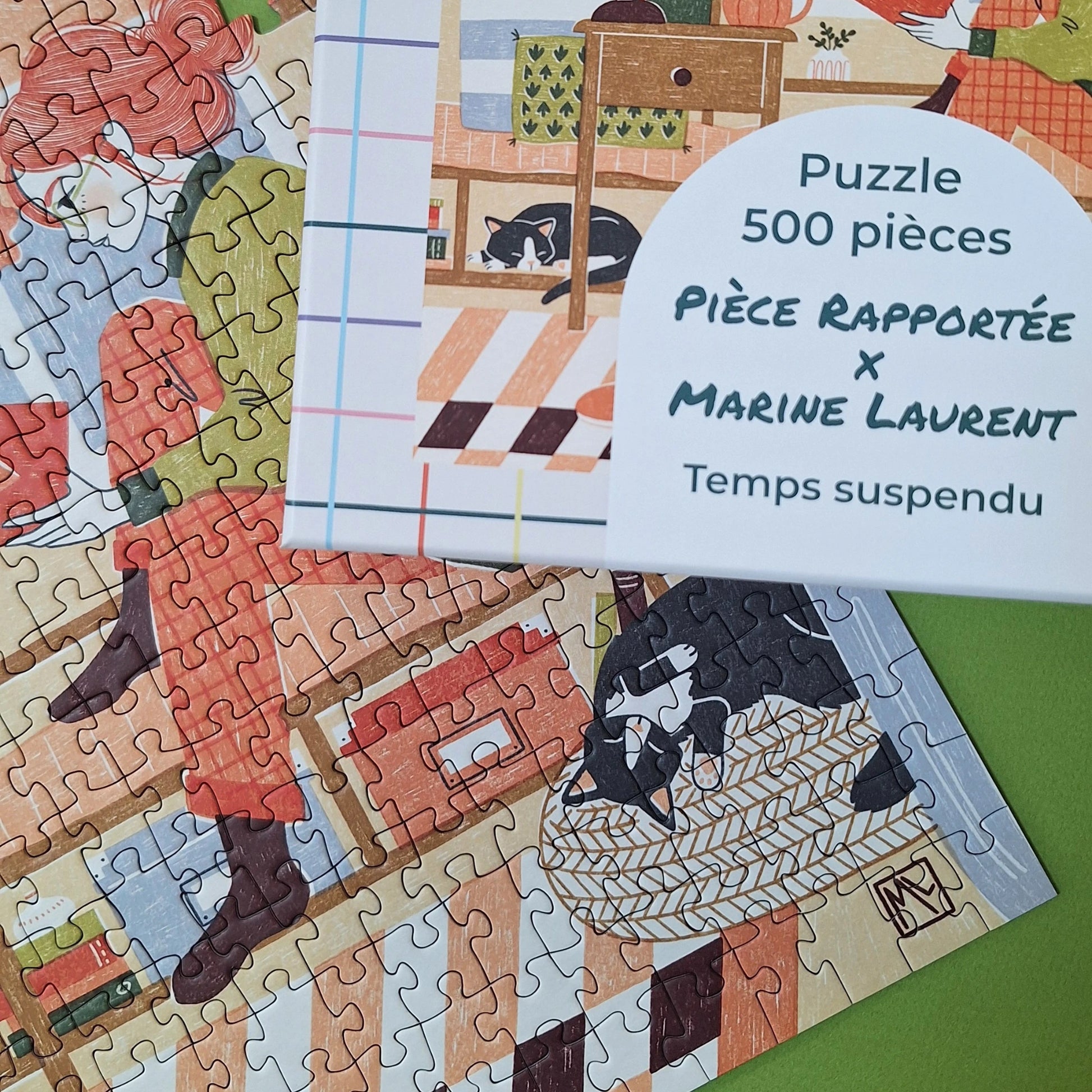 puzzle 500 pièces Marine Laurent Pièce rapportée automne cosy temps suspendu made in france