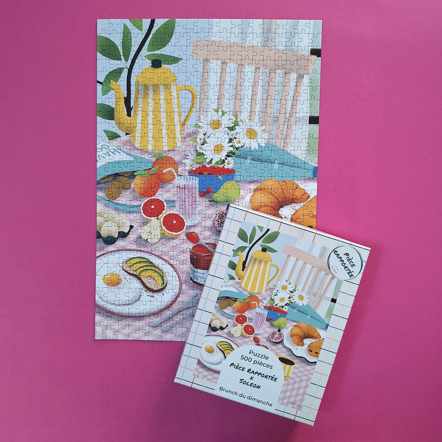 puzzle brunch du dimanche petit dejeuner soleon pièce rapportée 500 pièces food