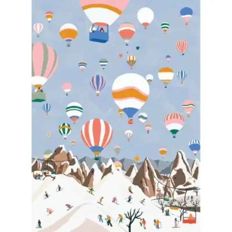 puzzle kozy 1000 pieces ballons hiver noel montagne Ceyda alasar monamai