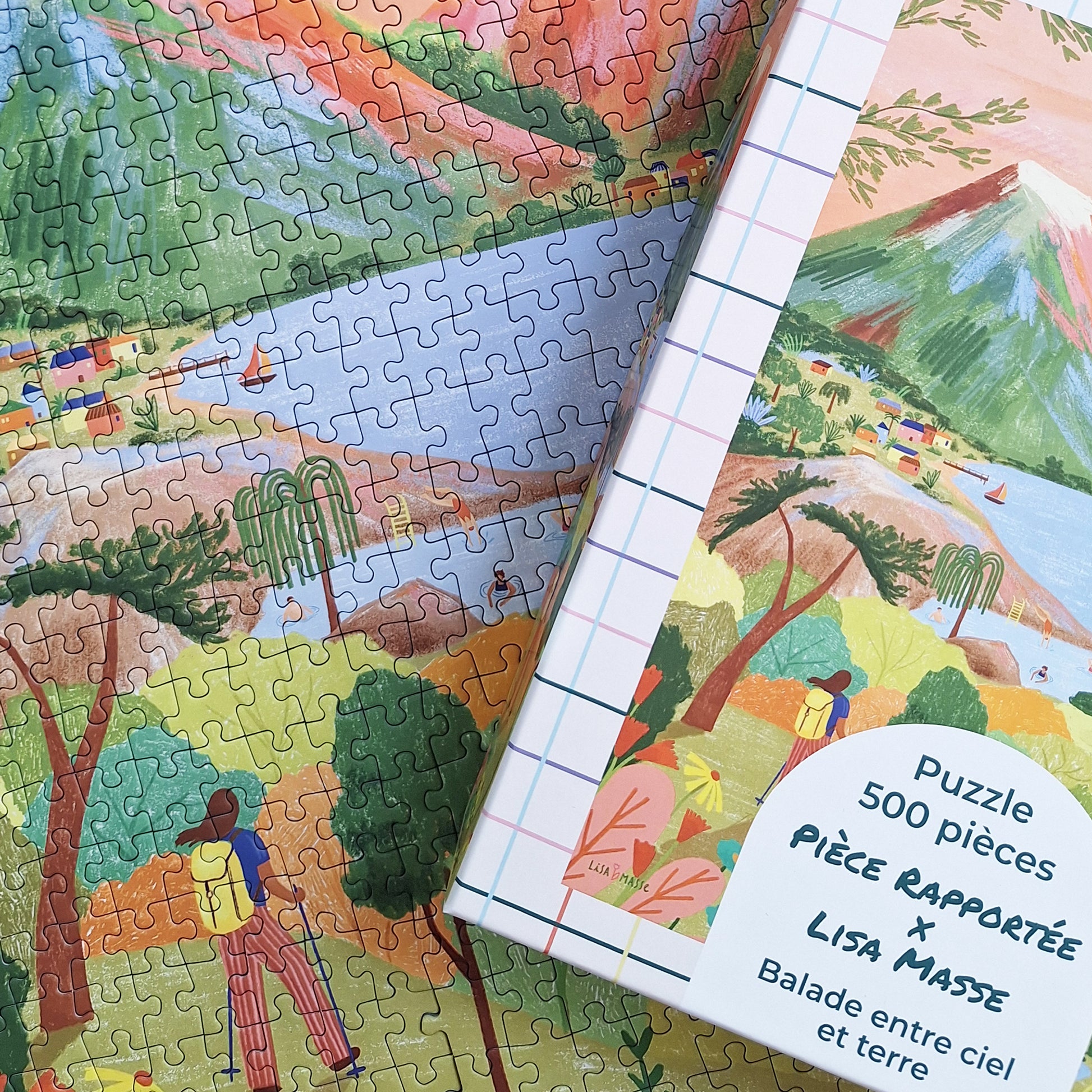 puzzle lisa masse balade entre ciel et terre pièce rapportée 500 pièces nature randonnée