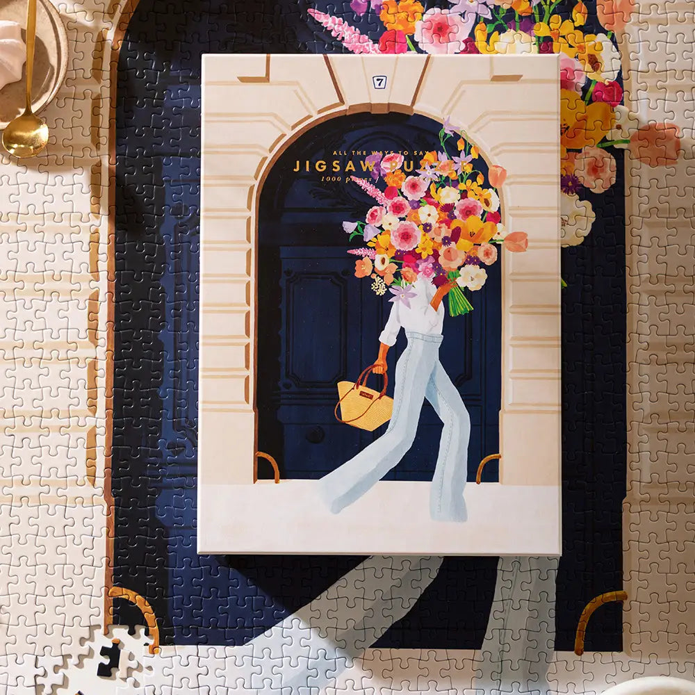 puzzle all the ways to say parisian door fleur 1000 pieces porte parisienne bouquet made in france