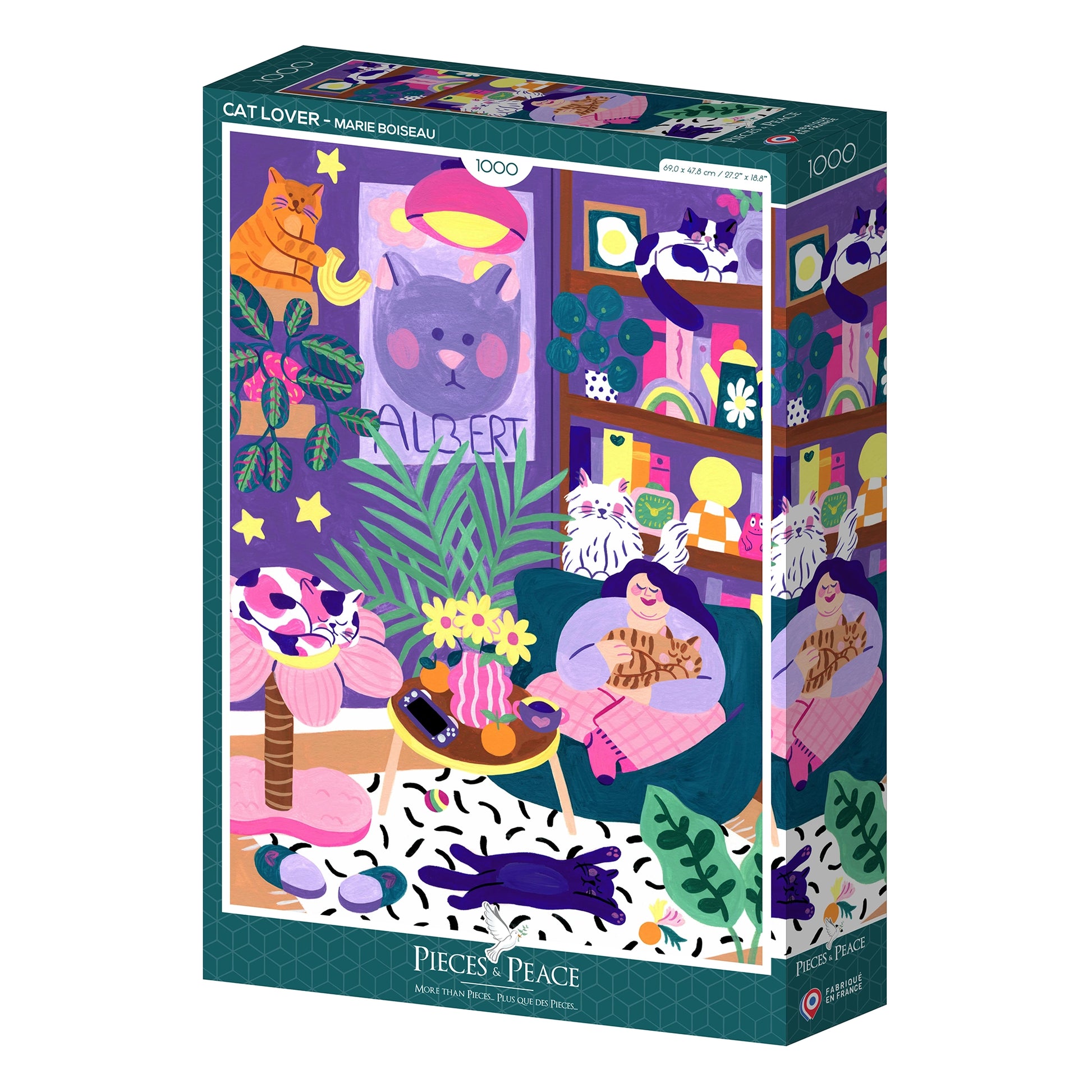 puzzle amoureux des chats cat lover marie boiseau pieces and peace 1000 pièces