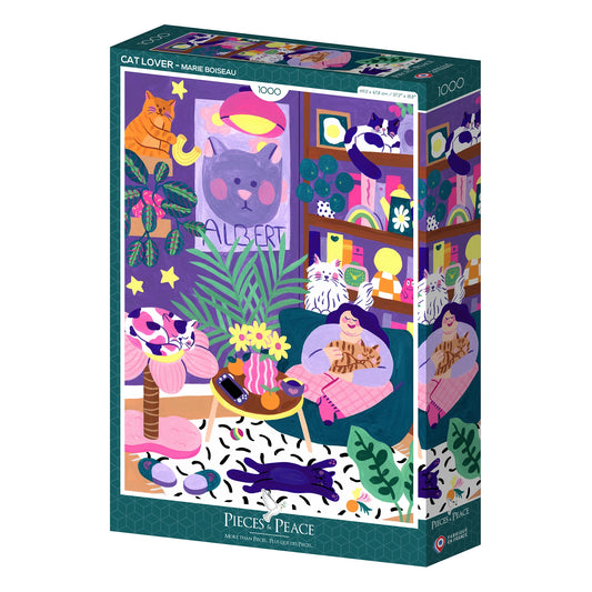puzzle amoureux des chats cat lover marie boiseau pieces and peace 1000 pièces