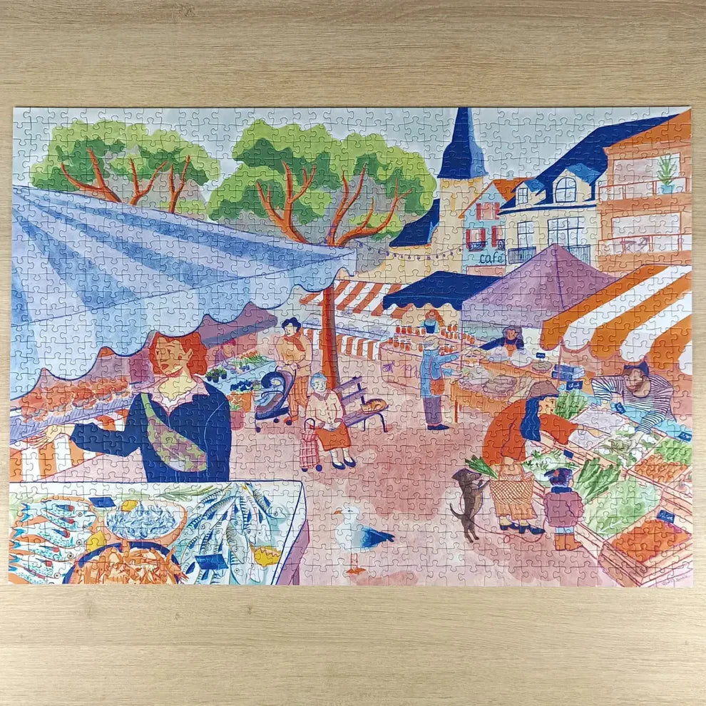 puzzle aparté place du marché telma berrie 1000 pièces made in france