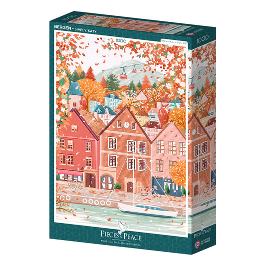 puzzle bergen novège automne cosy pieces and peace 500 pièces simply katy