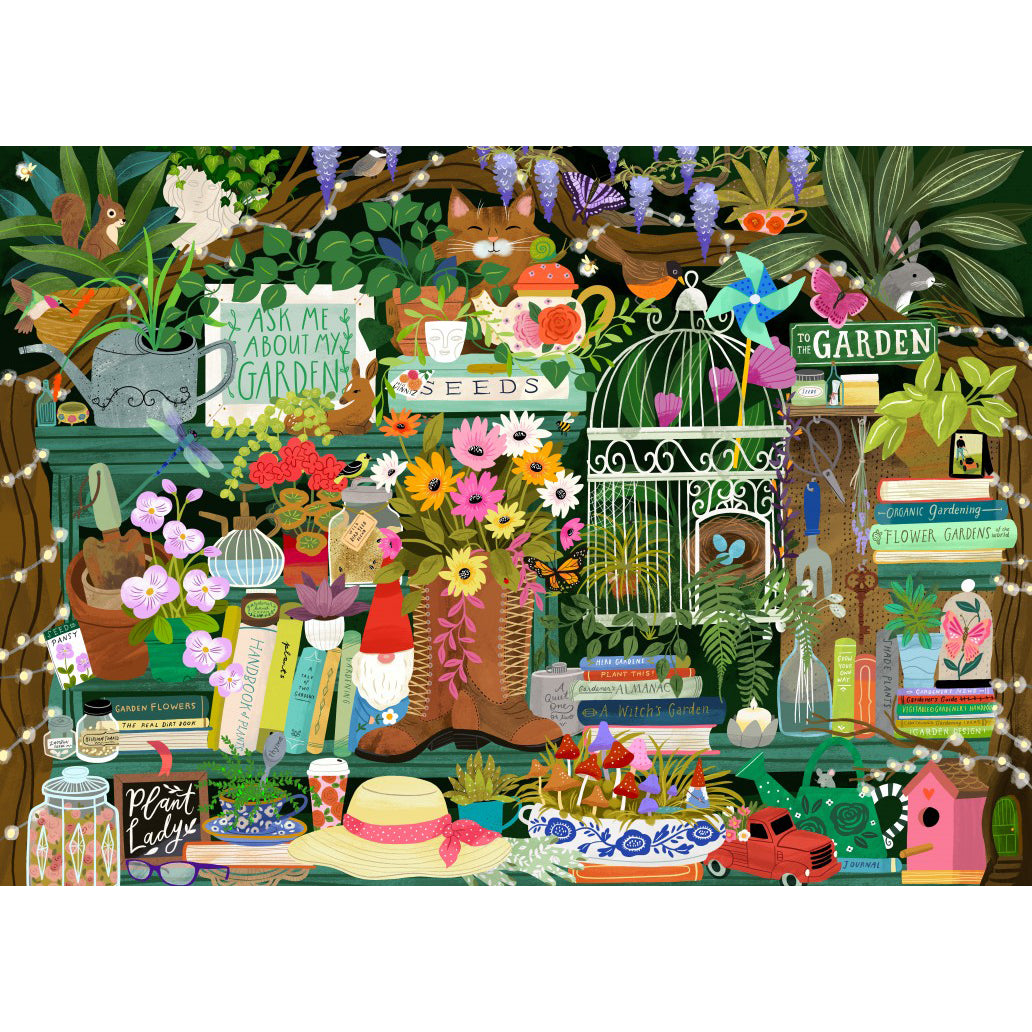 puzzle bibliothèque du jardinier livre pieces and peace 1500 pièces made in france