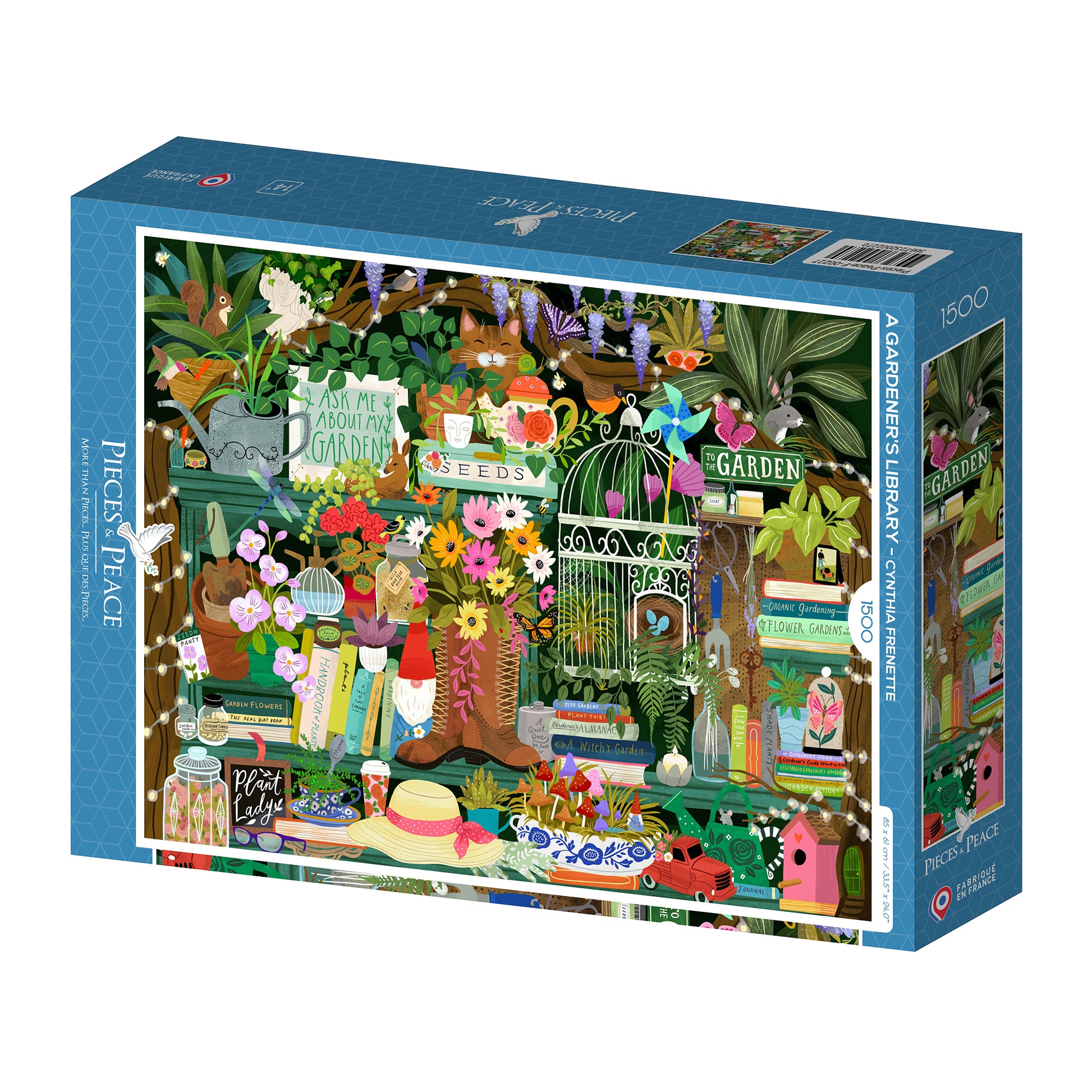 puzzle bibliothèque du jardinier livre pieces and peace 1500 pièces cynthia frenette