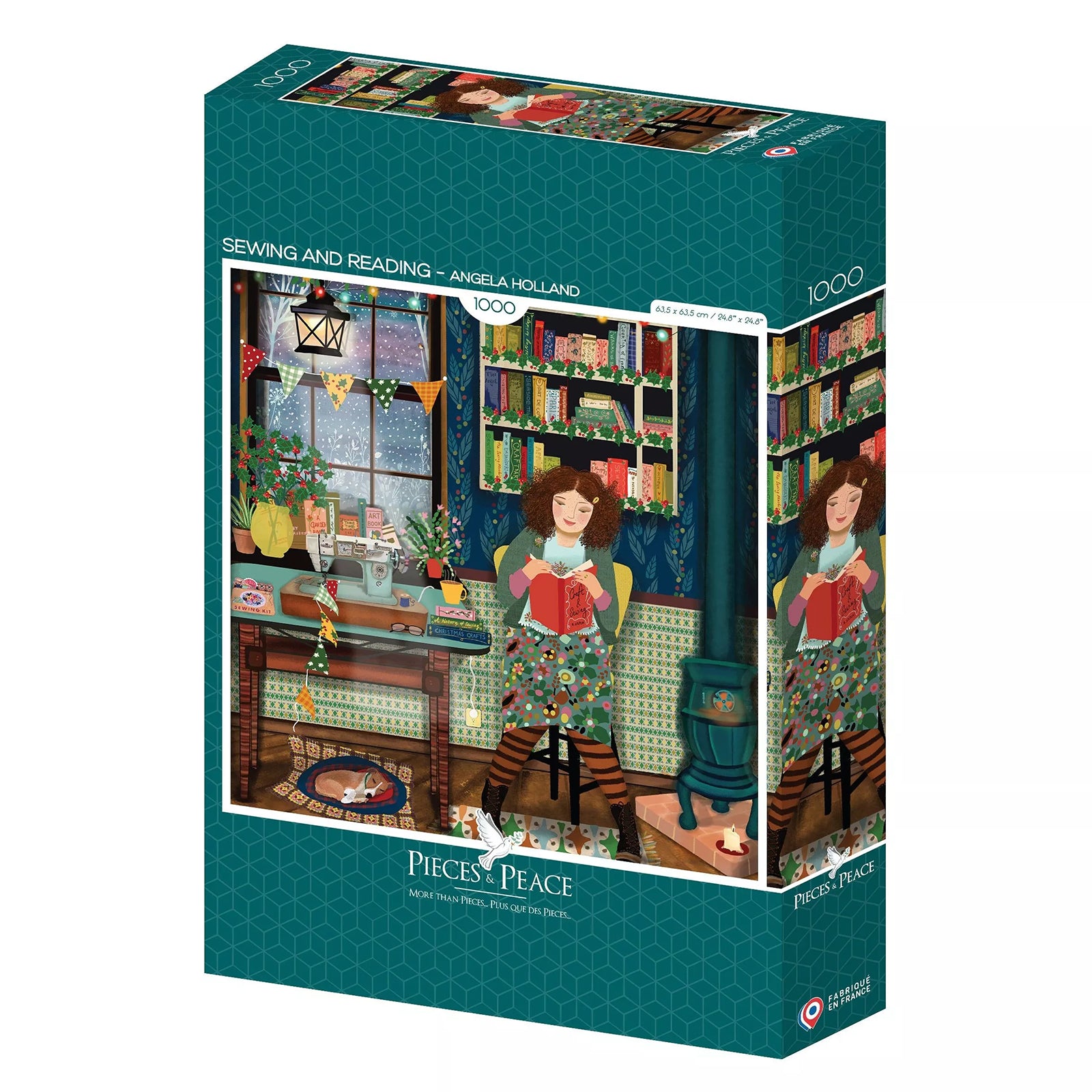 puzzle carré 1000 pièces sewing and reading couture et lecture pieces and peace