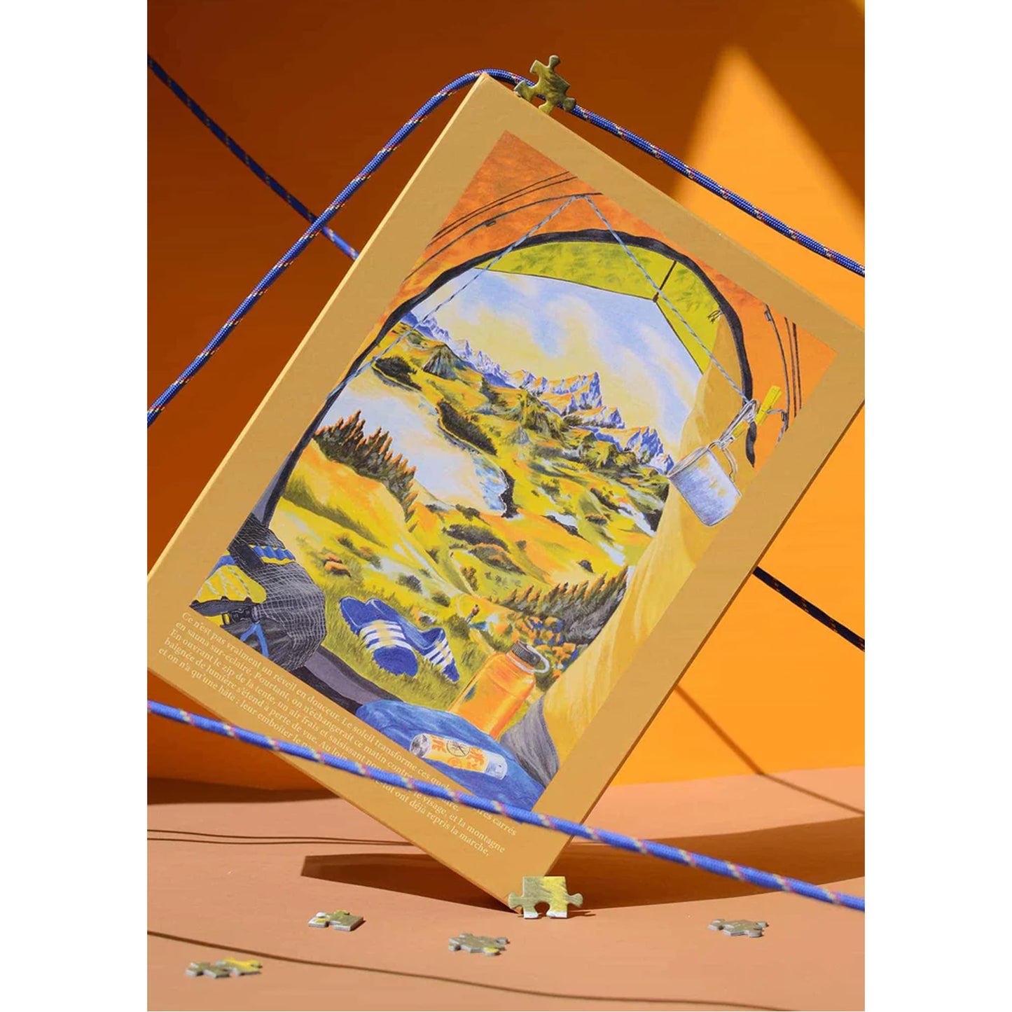 puzzle chambre avec vue 1000 pièces jour ferié tente camping montagne idée cadeau