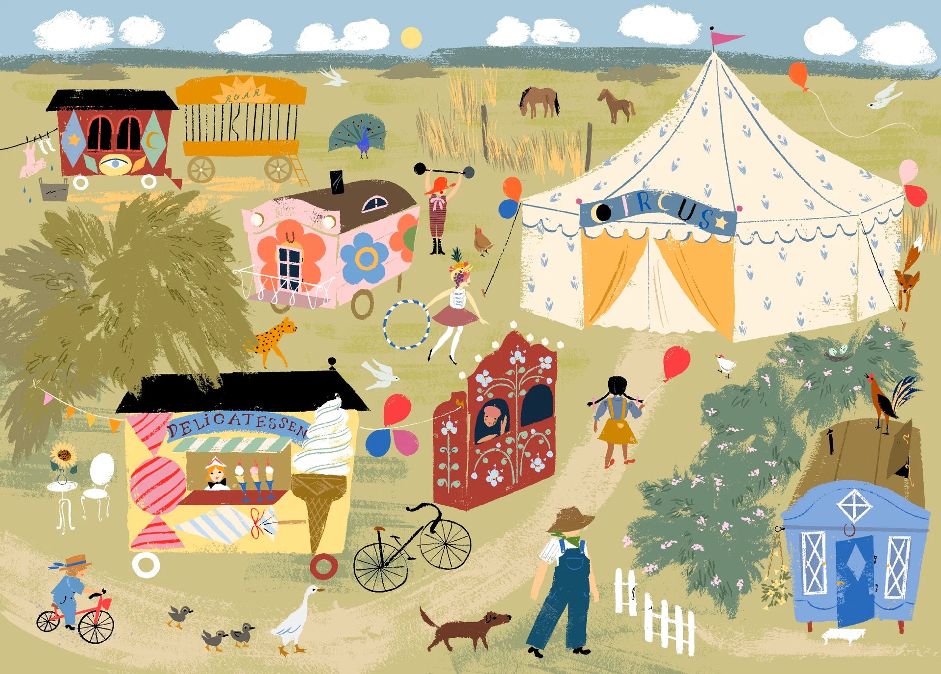 puzzle circus tyyni 1000 pièces Mirva Malmgren cirque enfant
