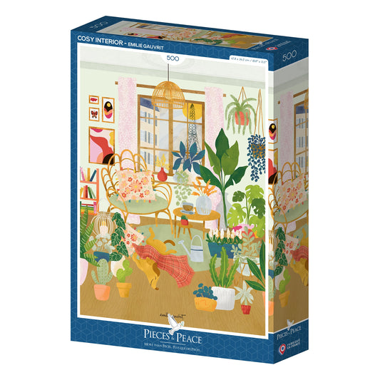puzzle cosy emilie gauvrit intérieur cosy paris chien 500 pièces pieces and peace