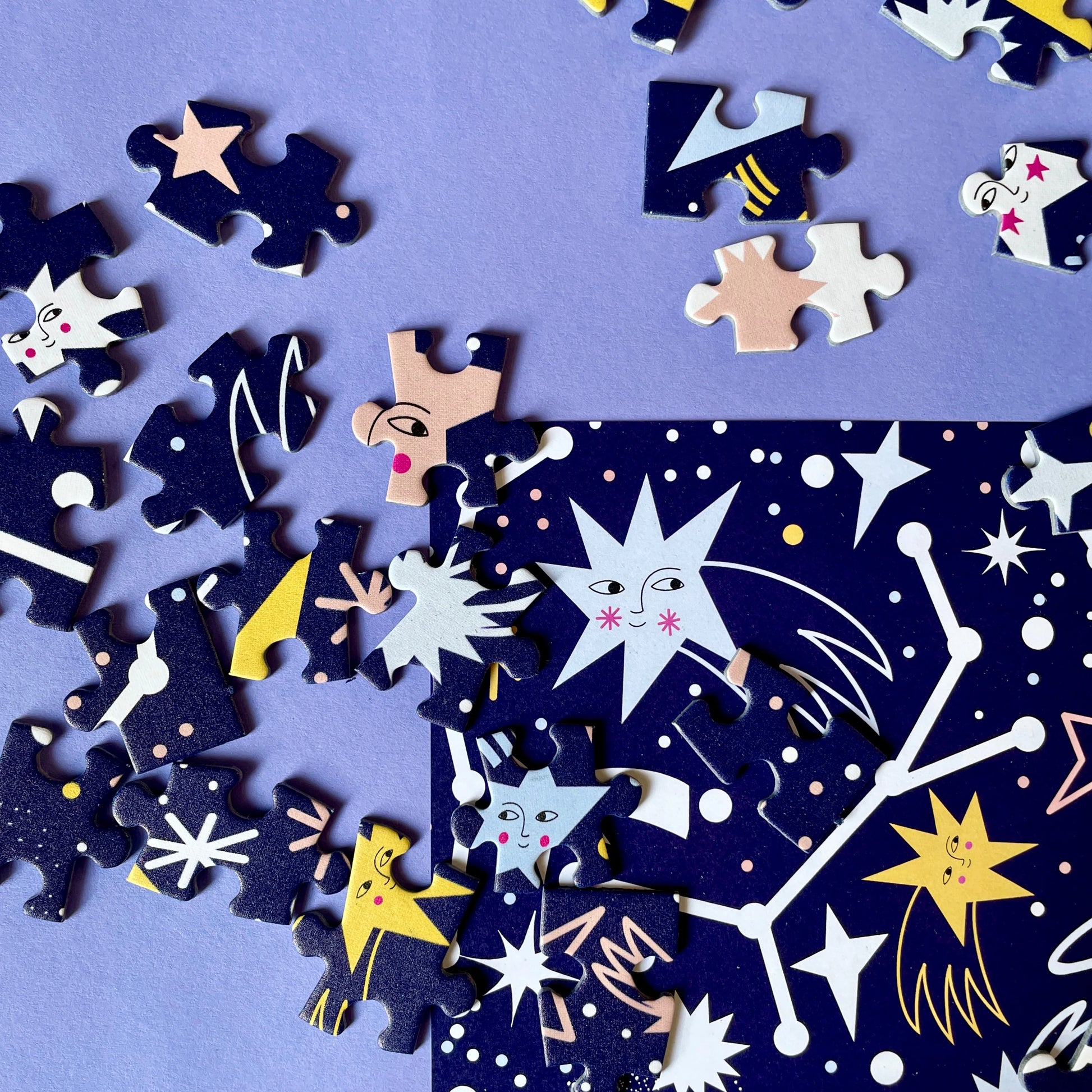 puzzle enfant 200 pièces lune espace étoile das puzzle kollektiv carole hillman