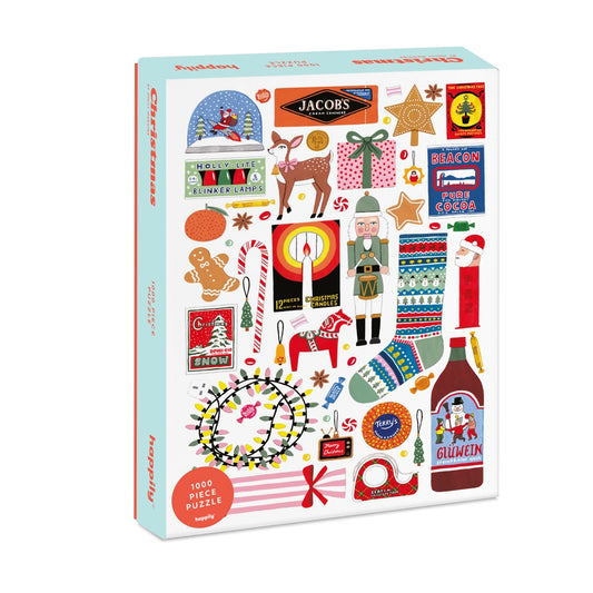 puzzle happily christmas noel hiver souvenir 1000 pieces