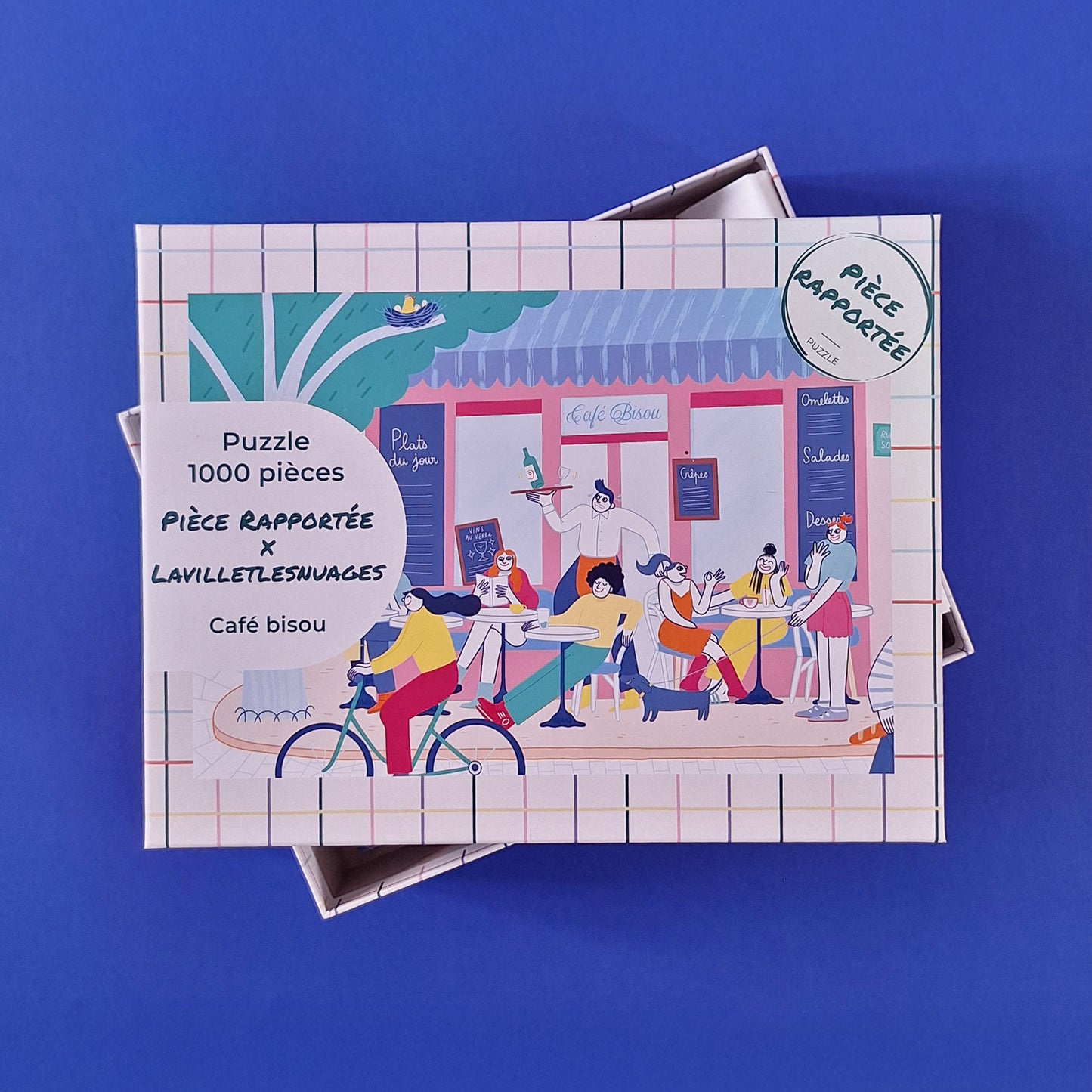 puzzle lavilletlesnuages café bisou 1000 pièces paris pièce rapportée made in france